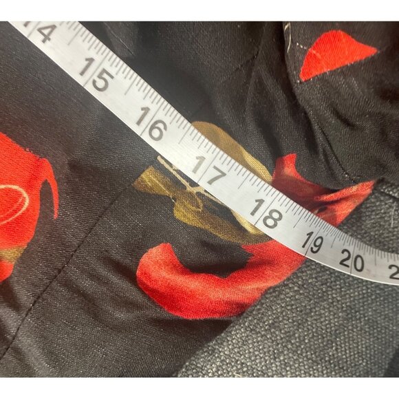 Herman Geist Womens Floral Button-Up Jacket Size 10 Black Red Gold Flower Print - Picture 7 of 10